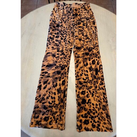 Juicy Couture Velour Leopard Animal Print Straight Leg Lounge Pants SZ Small - Picture 2 of 7
